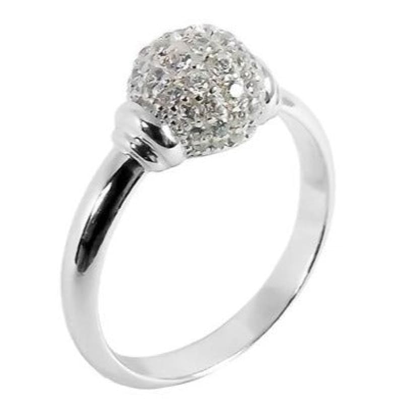 Anillo bola con piedras blancas Plata Italiana 925 - Metalli - 7 - Perfumisimo